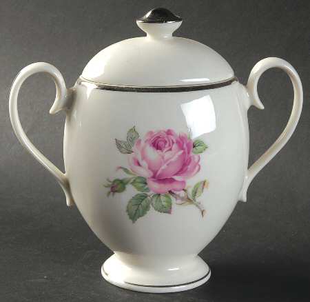 Manor Rose (Platinum Trim) Sugar Bowl & Lid