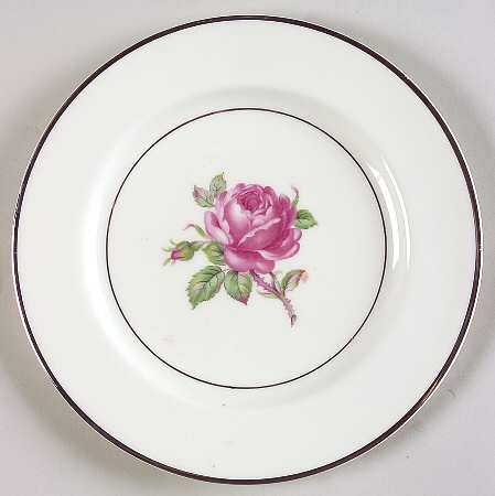 Manor Rose (Platinum Trim) Bread & Butter Plate