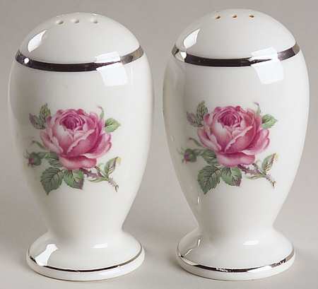 Manor Rose (Platinum Trim) Salt & Pepper Set
