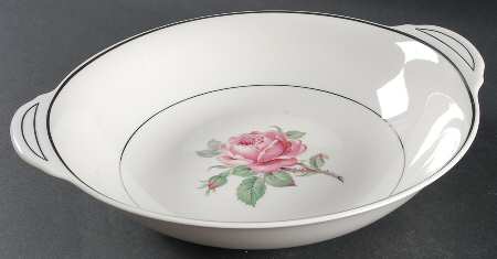 Manor Rose (Platinum Trim) 10" Round Vegetable Bowl