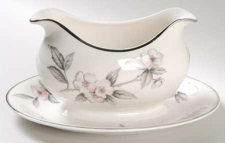 Spring Glory Gravy Boat with Attached Underplate