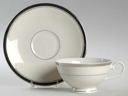 Wedding Band (Platinum Band) Footed Cup & Saucer Set