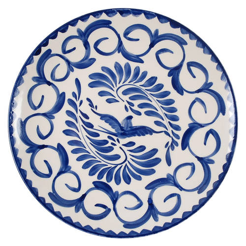 Puebla Blue Coupe Dinner Plate by Anfora (Mexico)
