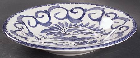 Puebla Blue Large Rim Soup Bowl