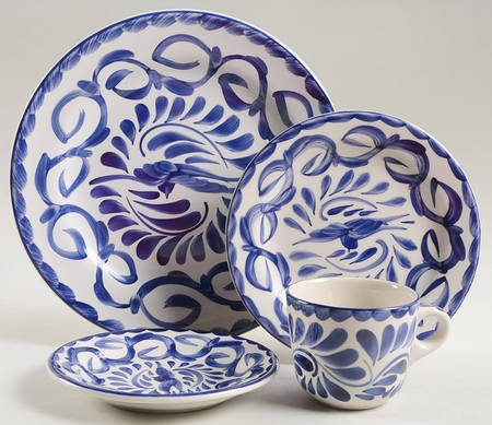 Puebla Blue 4 Piece Place Setting