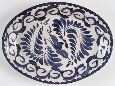 Puebla Blue 13" Deep Oval Serving Platter
