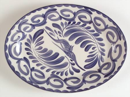 Puebla Blue 10" Oval Serving Platter