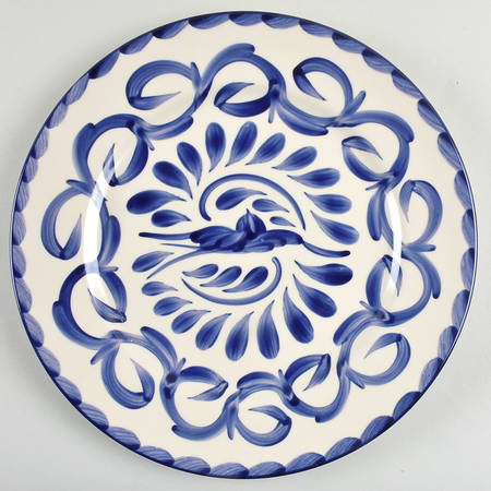 Puebla Blue 13" Chop Plate (Round Platter) by Anfora (Mexico)