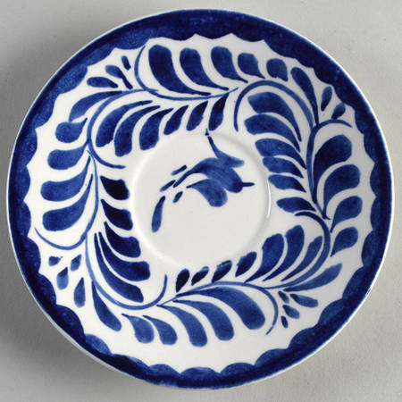 Puebla Blue Saucer for Flat Cup
