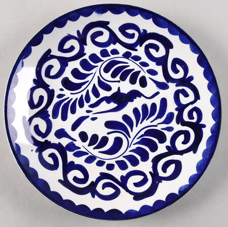 Puebla Blue Coupe Salad Plate