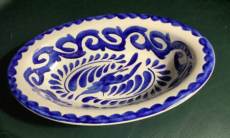 Puebla Blue 9" Oval Vegetable Bowl