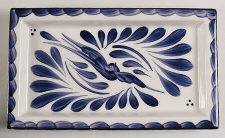 Puebla Blue 10" Rectangular Tray