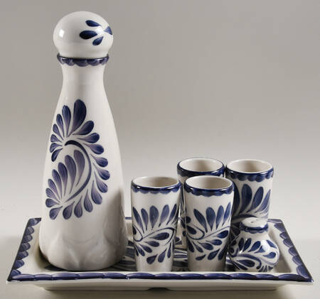 Puebla Blue 8 Pece Tequila Set