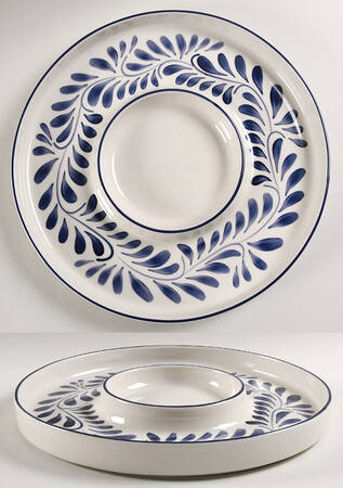 Puebla Blue 1 Piece Chip & Dip