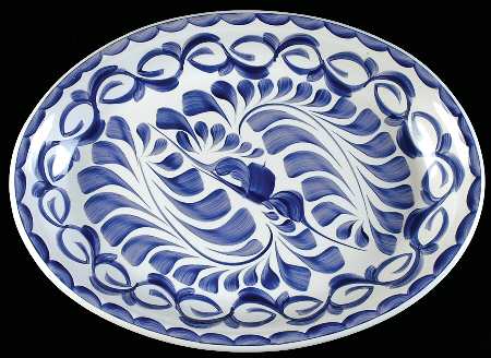 Puebla Blue 16" Oval Serving Platter