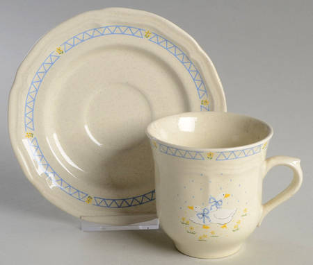 Farm Country Flat Cup & Saucer Set