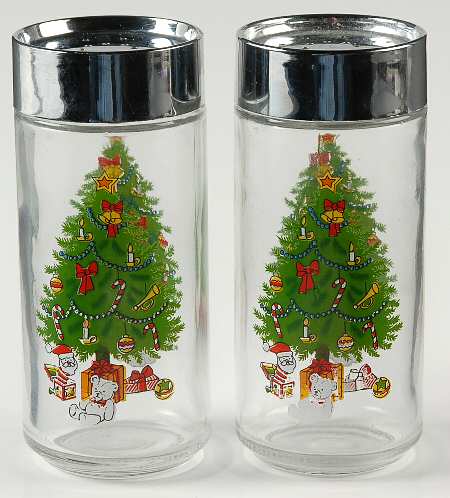 Holiday Magic Glassware Salt and Pepper Set