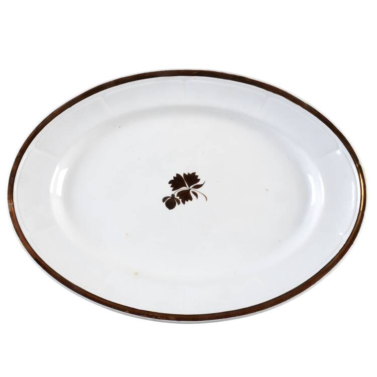 Tea Leaf (Embossed Lily Rim) 12" Oval Serving Platter by Anthony Shaw