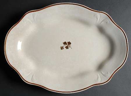 Tea Leaf (Embossed Lily Rim) 16" Oval Serving Platter