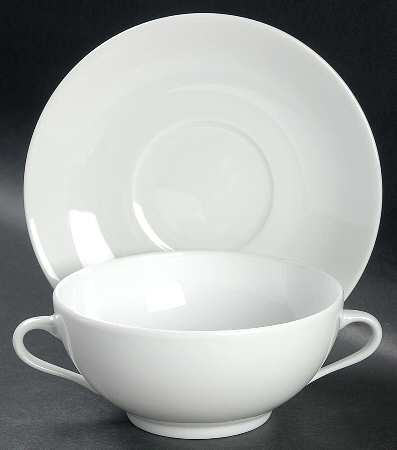Opera Flat Cream Soup Bowl & Saucer Set
