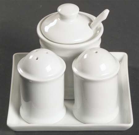 Opera Salt & Pepper, Mustard with Lid & Tray