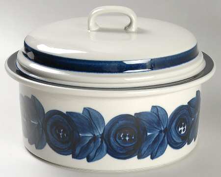 Anemone Blue 2.5 Qt Round Covered Casserole