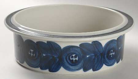 Anemone Blue 9" Round Vegetable Bowl by Arabia of Finland