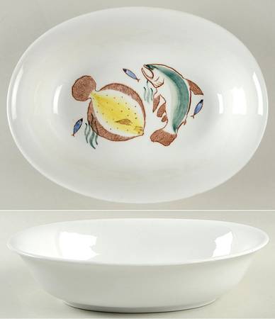 Aquarium 9" Oval Vegetable Bowl