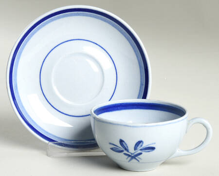 Blue Rose Flat Demitasse Cup & Saucer Set
