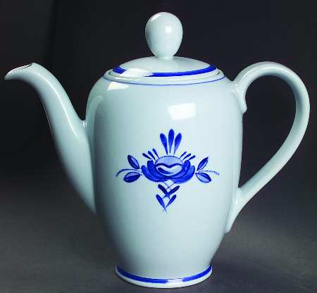 Blue Rose Coffee Pot & Lid