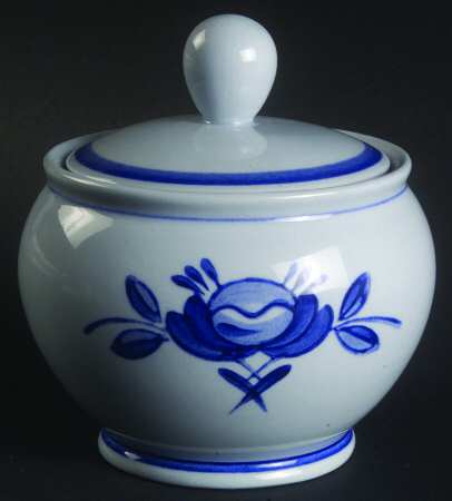 Blue Rose Sugar Bowl & Lid