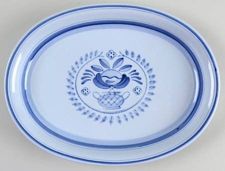 Blue Rose 12" Oval Serving Platter