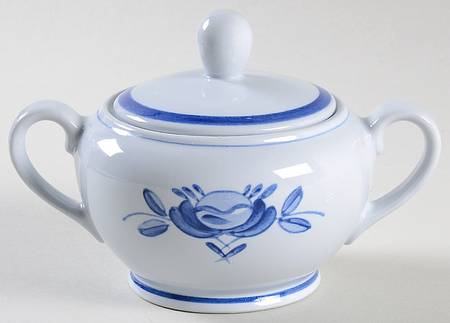 Blue Rose Sugar Bowl & Lid
