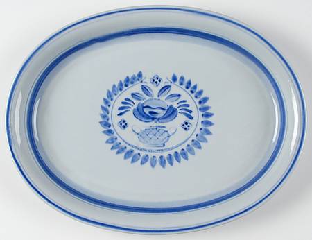 Blue Rose 14" Oval Serving Platter