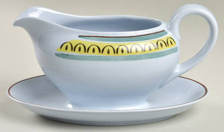 Crown Band Gravy Boat with Attached Underplate