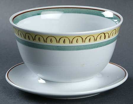 Crown Band Gravy Boat with Attached Underplate