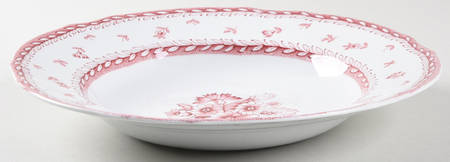 Finn Flower Red (White Background) Large Rim Soup Bowl