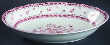 Finn Flower Red (White Background) 9" Oval Vegetable Bowl
