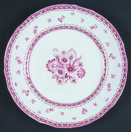 Finn Flower Red (White Background) Luncheon Plate