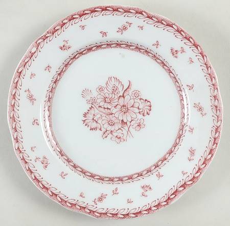 Finn Flower Red (White Background) Bread & Butter Plate