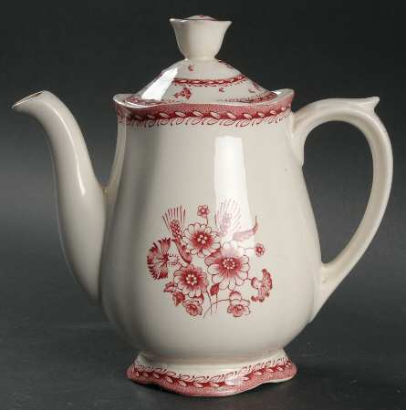 Finn Flower Red (Cream Background) Coffee Pot & Lid