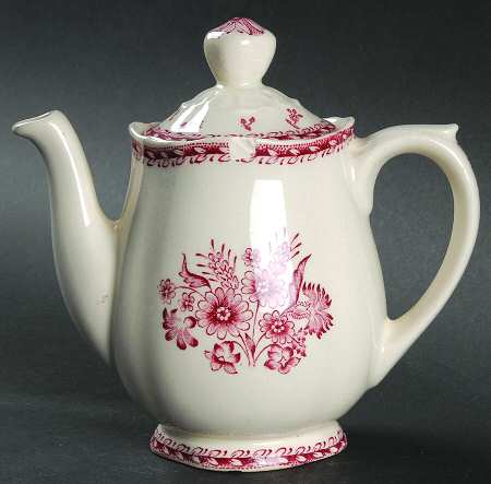 Finn Flower Red (Cream Background) Individual Coffee Pot & Lid