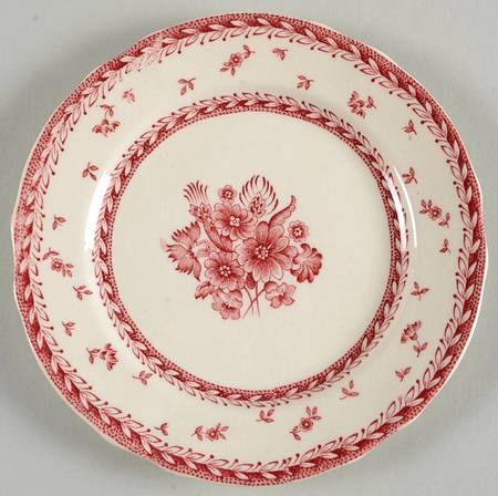 Finn Flower Red (Cream Background) Bread & Butter Plate