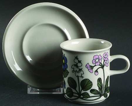 Flora Flat Demitasse Cup & Saucer Set