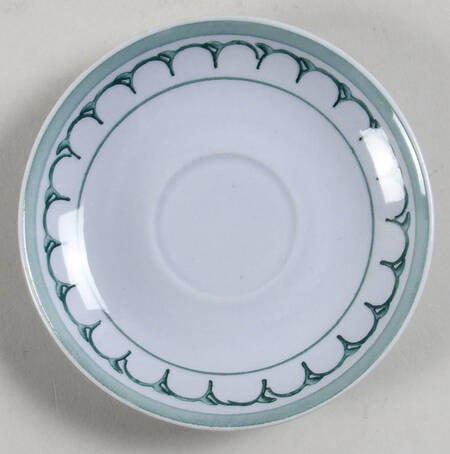 Green Thistle Saucer for Flat Demitasse Cup