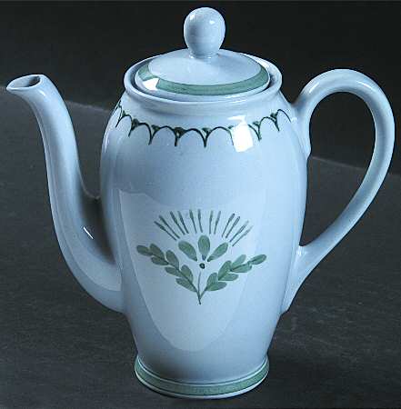 Green Thistle Individual Coffee Pot & Lid