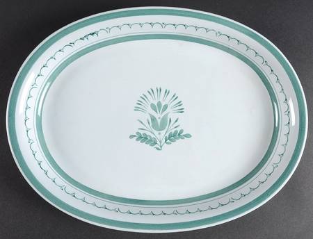 Green Thistle 11" Oval Serving Platter