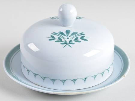 Green Thistle Round Covered Butter