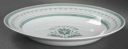 Green Thistle Large Rim Soup Bowl