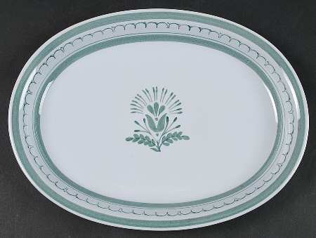 Green Thistle 12" Oval Serving Platter